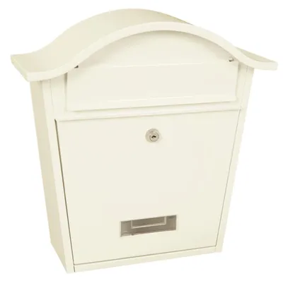 Produktbild von Wandbriefkasten Tatifan aus verzinktem Stahl | HxBxT 37x36,2x13,35cm | Einwurföffnung 24x4cm | Weiß