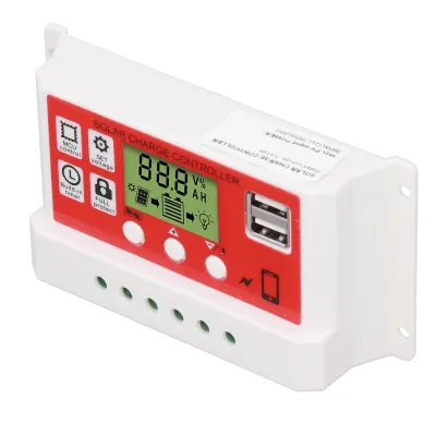 Image de Régulateur de charge solaire,Régulateur solaire PWM,Régulateur de charge pour panneau solaire,Régulateur solaire photovoltaïque,Régulateur de charge pour batterie au lithium,Régulateur intelligent de charge solaire