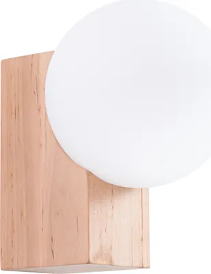 Image de Applique BULBO bois naturel 1xG9 8W bois/verre 17x16x12cm Sollux Lighting