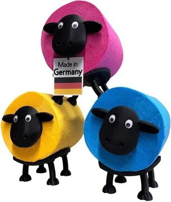Produktbild von Bioplastik Toiletrolhalter in Form eines Schafs - Set aus 3 Stücken - Badkamer Accessoire - Germany