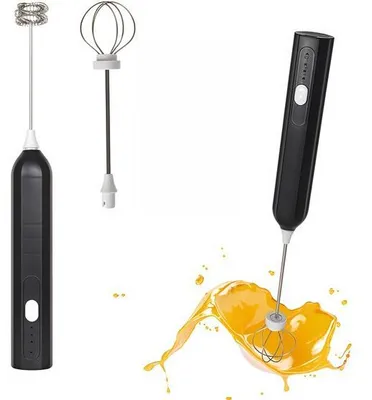 Obrázek produktu pro Elektrický napěňovač mléka – dobíjecí přes USB – mini – dárková sada – černý