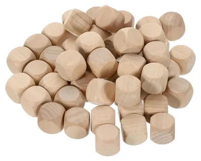 Produktbild von Holzwürfel - 50 Stück Blanko Holzblöcke mit abgerundeten Ecken - Bastelbedarf - 16x16x16 mm