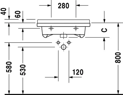 Produktbild von Duravit Duravit Waschtisch STARCK 3 VITAL m ÜL HLB 700x545mm 1 HL we