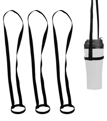 3 Flaschenhalter mit Schultergurt, verstellbar, schwarz