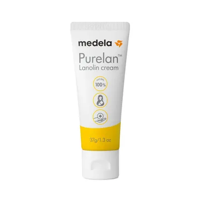 Produktbild von Medela Purelan Lanolin Brustwarzensalbe 37 g – Schnelle Linderung bei beanspruchten Brustwarzen und trockener Haut Brustwarzencreme 37g