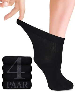 Produktbild von Bamboo Diabetiker Socken für Damen, 4 Paar, Knöchellänge