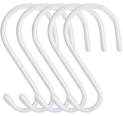 Zdjęcie produktu dla Haczyki s metalowe białe do zawieszania 14 cm 5 sztuk