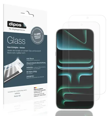 Produktbild von 2x Schutzfolie für Infinix Note 60 matt - Anti-Shock 9H Folie dipos Glass Kunststoffglas