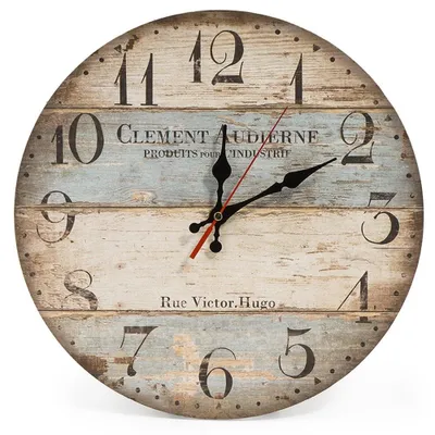 Productafbeelding van 30 cm Houten Wandklok met Stil Quartz Mechanisme