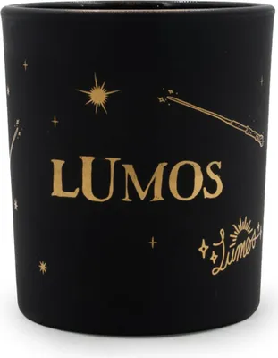 Produktbild von Harry Potter™ Duftkerze Lumos Black, HxBxT: 8,3x7,4x7,4 cm, Glas, Paraffinwachs, Geschenkkerze mit Lumos Motiv
