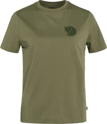 Productafbeelding van Fjällräven Övik Fox Boxy Logo T-shirt voor dames (groen), maat L