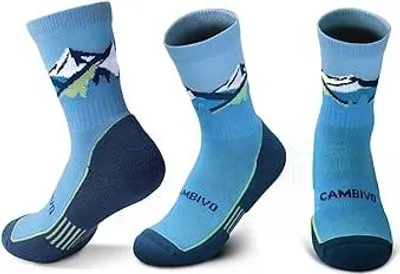 Immagine prodotto di CAMBIVO Calze Trekking Uomo Donna 2 Paia, Calze Lana Anti Vesciche, Calzini da Corsa, Traspiranti e Acolchati, per Escursionismo, Running, Hiking, Montagna, Ciclismo, Lavoro, Vita Quotidiana e Sport
