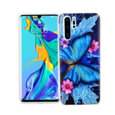 Image de Coque de protection pour Huawei P30 Pro, design « Roi », bleu papillon