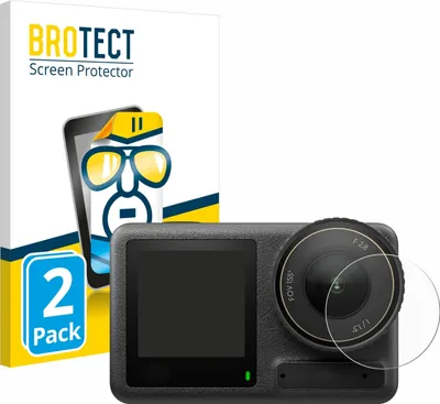 Produktbild von 2x Für DJI Osmo Action 4 (Linse) Schutzfolie BROTECT Displayschutz Display Schutz Folie Klar Transparent