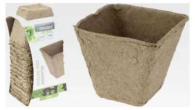 Produktbild von Anzuchttöpfe 6x6cm aus Pappe, 14 Stück - biologisch abbaubare eckige Pflanztöpfe - Aufzuchttöpfe für die Pflanzenanzucht - Natur
