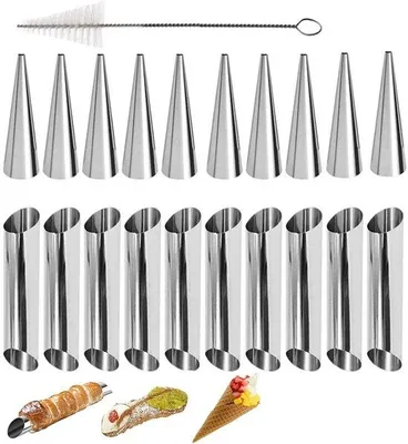 Produktbild von Cannoli-Formen – Set mit 21 Stück – Backformen – Kunststoff – 21 Stück – Rund – Für das Backen