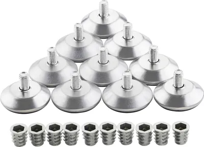 Produktbild von Famanu Stellfüße 39 mm M8x14 - Set von 10 inkl. Einschraubhülsen