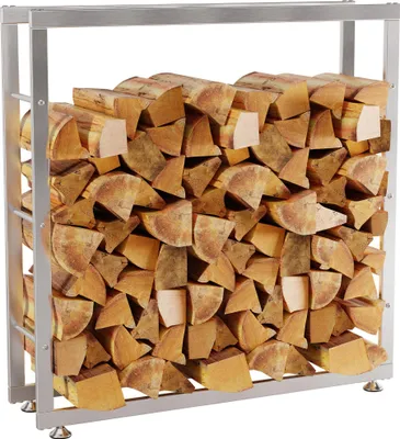 Zdjęcie produktu dla Stojak na drewno opałowe CLP Keri V2, stal nierdzewna, 25x100x100 cm