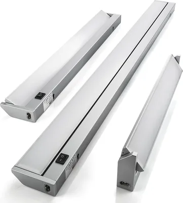 Produktbild von LED Unterbauleuchte Alessia - schwenkbare Flächenleuchte mit diffuser Scheibe, Schalter, Netz- und Verbindungskabel zum Erweitern 5W / 350 mm