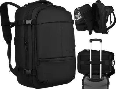 Produktbild von Peterson | Geräumiger Reiserucksack, mit Vakuumfach und Laptopfach, Schwarz, 32x49x20 cm