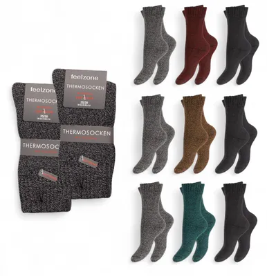 Produktbild von feelzone 6 Paar Damen Thermo Socken Wintersocken mit Vollfrottee & Softbund warm