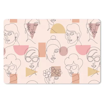 Produktbild von MuchoWow® Schreibtischunterlage Strichzeichnungen - Gesicht - Frauen - Muster 60x40 cm - XXL Mauspad - Großes Mauspad