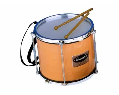 Immagine prodotto di Tamburo per bambini con tracolla e bacchette, strumento giocattolo per bambini