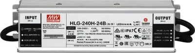 Obrázok produktu pre MEAN WELL HLG-240H-24B, 240 W, IP20, 90 - 305 V, 10 A, 24 V, 68 mm