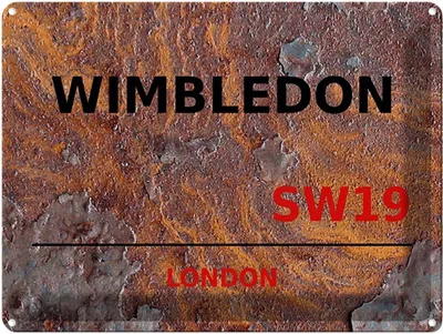 Produktbild von vianmo Blechschild 30x40 cm London Wimbledon SW19 rust