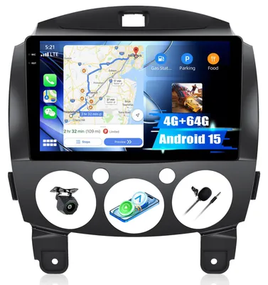 Productafbeelding van Android 15, 4G+64G Autoradio voor 2 2007-2014 Carplay Android Auto, 9 inch autoradio 2Din