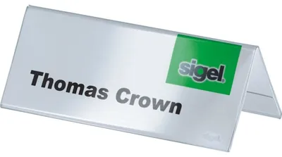 Produktbild von SIGEL TA136 Tischaufsteller, 10 x 6 cm, Dachform, beidseitige Präsentation, glasklar, Hartplastik