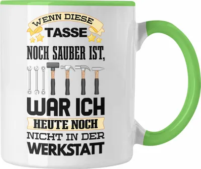 Produktbild von Trendation - Werkstatt Tasse KFZ Mechaniker Mechatroniker Geschenkidee (Grün)