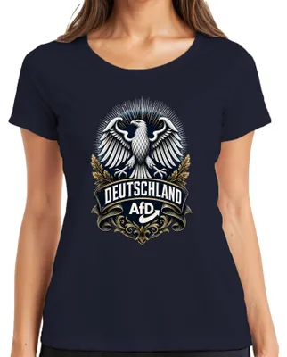 Obrázok produktu pre Tričko s nápisom "AfD Deutschland Adler Wappen Patriotisch", tmavomodrej farby, veľkosť M