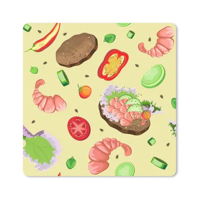 Produktbild von MuchoWow® Mauspad Mousepad Muster - Lebensmittel - Gemüse 20x20 cm - Mousepads - Maus Mat - Pad - Mausunterlage - Desk Mat - Bureauartikeln