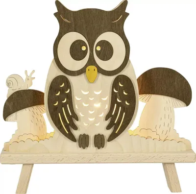 Productafbeelding van Vloerlamp uil, verlichte natuur, afmetingen (B x H x D): 30,0 x 32,0 x 6,0 cm, nieuw