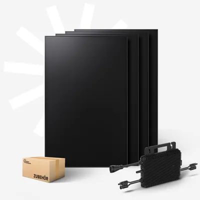 Produktbild von Kleines Kraftwerk 1920W Balkonkraftwerk Komplettset – 0% MwSt – 800W Wechselrichter mit WiFi & Bluetooth, 4× 480W bifaziale Solarmodule, 10 m Kabel