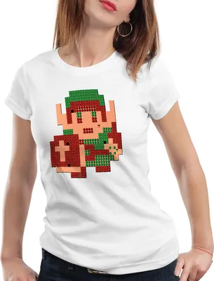 Produktbild von style3 8-Bit Link Damen T-Shirt pixel hyrule nes cocolint schwert, Farbe:Weiß, Größe:L