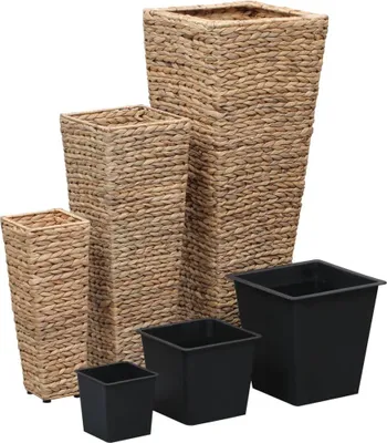 Produktbild von vidaXL Blumenkübel 3 Stk. Wasserhyazinthe Braun