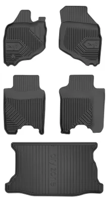 Productafbeelding van Rubberen automatten + kofferbakmat voor Honda Jazz II 2002-2008 (hatchback) – 5-delig, zwart, op maat – Wielganizator