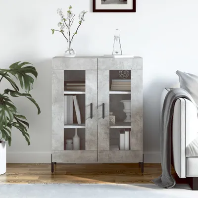 Image de vidaXL Sideboard gris béton 69,5x34x90 cm Bois composite