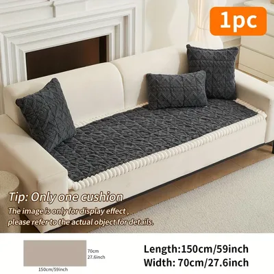 Produktbild von 1Stk weiches Sofabezug,verdickte Polyester-Sofa,für Wärme im Herbst und Winter,Heimdekoration geeignet für 2-Sitzer-Sofas,Größe:70X150CM,dunkelgrau