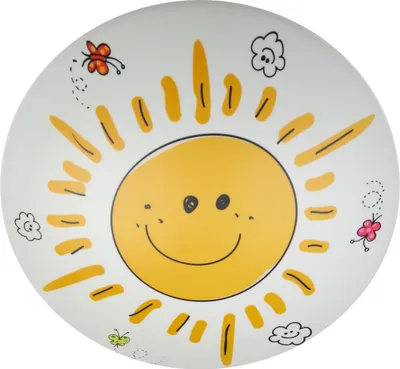 Produktbild von Niermann Leuchten Deckenschale Sunny - Maße: 35 cm x 35 cm x 9 cm - Farbe: opalweiß, gelb; 681
