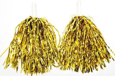 Produktbild von 2 Stück Pompom Pompon Cheerleader C heerleading Pom Pon Tanzwedel Puschel Pompons Gold