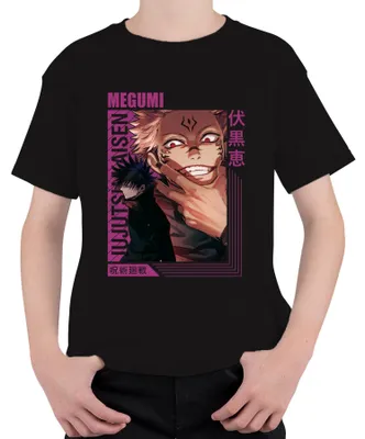 Productafbeelding van Jujutsu Kaisen, Sukuna, Megumi, Anime, Esthetiek, Vloek, Donker, Cadeau, Uni, Kinder T-shirt, Zwart, Maat 140