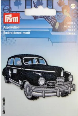 Obrázek produktu pro Nášivka starožitná auto, nažehlovací, černá
