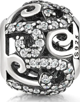 Produktbild von MATERIA by Matthias Wagner Zirkonia Bead Kugel mit Ornamenten 925 Sterling Silber 1410