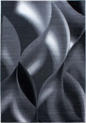Produktbild von Kurzflor Teppich Pago rechteckig, Farbe: Schwarz, Größe:200x290 cm