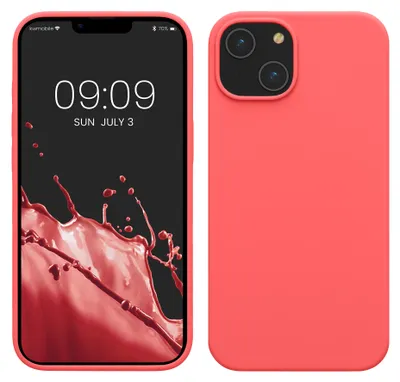 Produktbild von kwmobile Handyhülle für iPhone 14 Hülle, für iPhone 14 Case - Hülle Silikon - kabelloses Laden - Neon Koralle