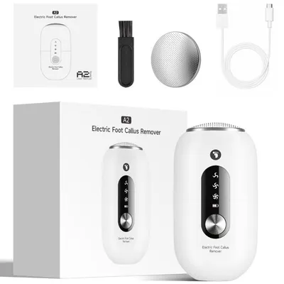 Produktbild von Elektrischer Fußhorn-Entferner, 360° Edelstahl-Rotationskopf, 3 Geschwindigkeiten, leise, 750mAh Akku, tragbar, effizient & kompakt