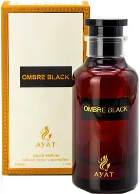 A bottle of perfume and its packaging are displayed against a white background.